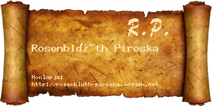 Rosenblüth Piroska névjegykártya